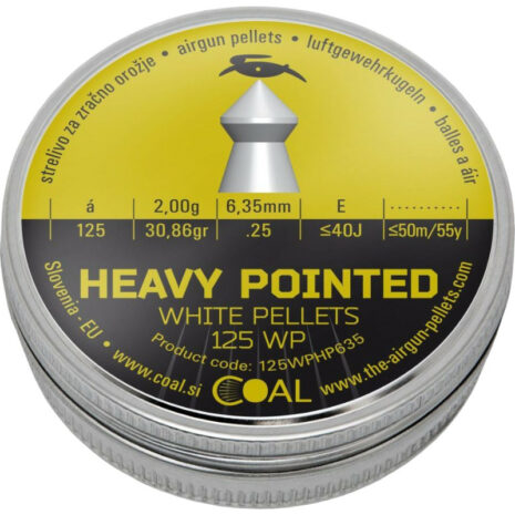 Coal Hunting Line 6.35mm Heavy Pointed White 125 Pellets
