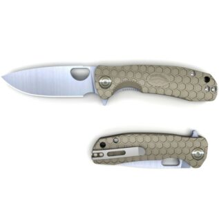 Honey Badger Small D2 Flipper Folding Knife - Tan