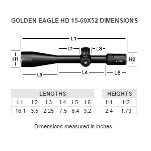 Vortex Rifle Scope - Golden Eagle Dimensions